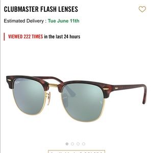 RAYBAN CLUBMASTER FLASH LENSES